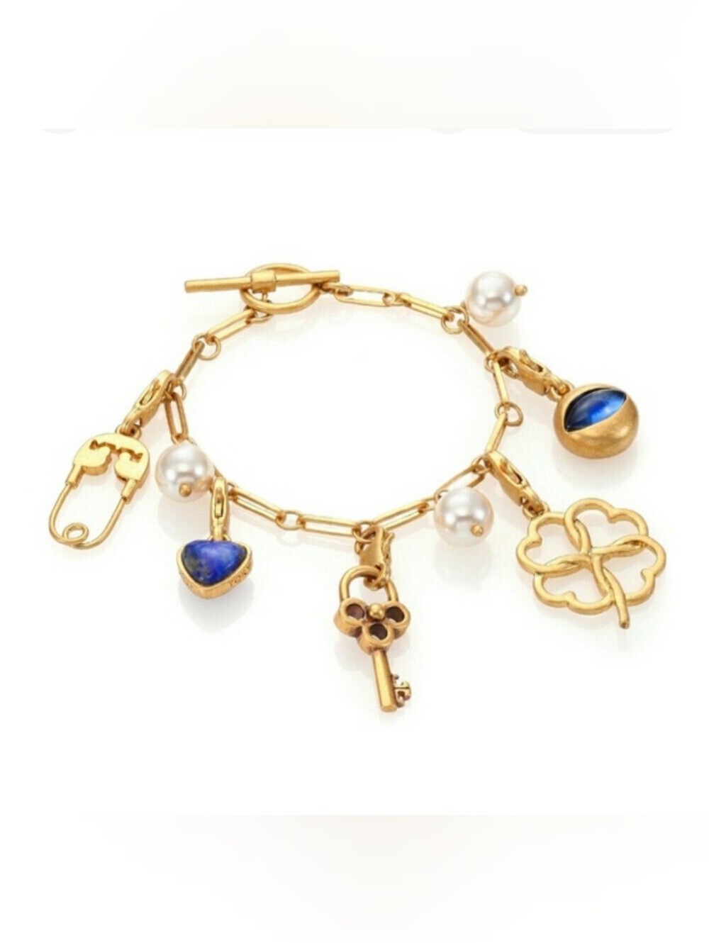 Tory Burch Iconic Charm Attached Chain Bracelet